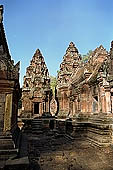 Banteay Srei temple - a 'mandapa' precedes the three towers of the central sanctuary